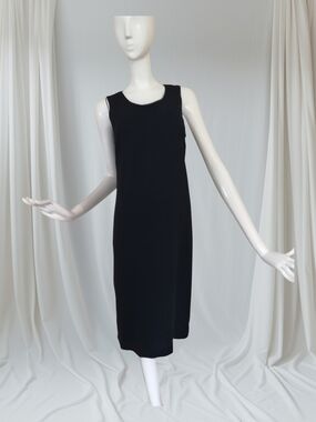 RODIER Black Sleeveless Midi Shift Dress